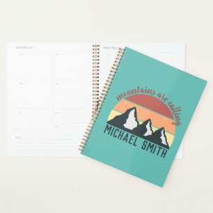 Agenda Montanhas pastéis vintage estão chamando monograma
