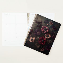 Agenda Moody Anemone Blooms Vintage Arte Foral Botânica
