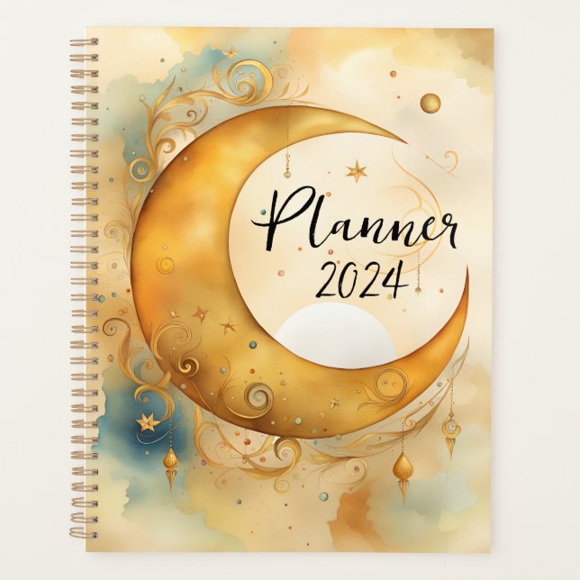 Agenda Moon Bohemian Cresent Watercolor (Frente)