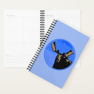 Agenda Moose no inverno - Arte original sobre a vida selv