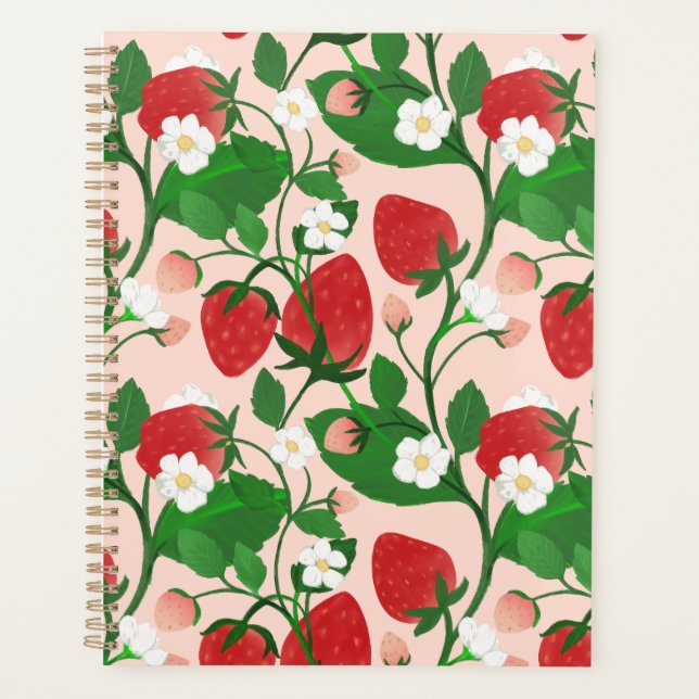 Agenda Morango de Verão em Rosa (Frente)