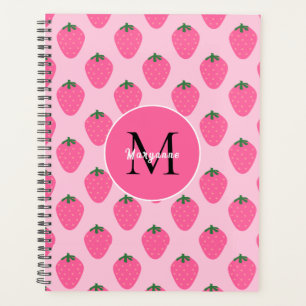 Agenda Morangos Rosa, fofinhos, fofos personalizados