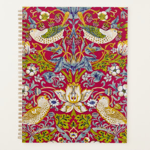 Agenda Morris Red Background Strawberry Thief Patterno