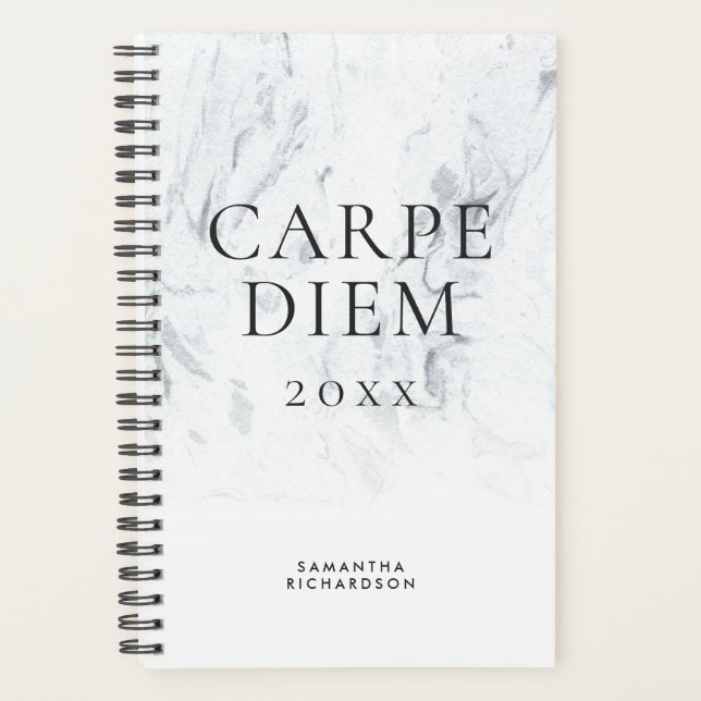 Agenda Motivação do Carpe Diem Chic Marble (Frente)