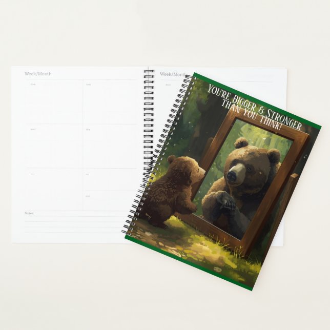 Agenda motivational bear cub calendar planner notebook  (Exibição)