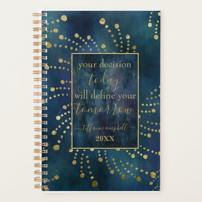 Agenda Motivational Quote Blue and Gold (Frente)