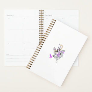 Agenda Motivo Floral Paisley – Boho Branco Roxo Laranja