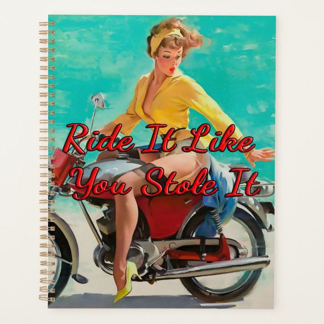 Agenda Motocicleta de 1950 por Gil Elvgren (Frente)