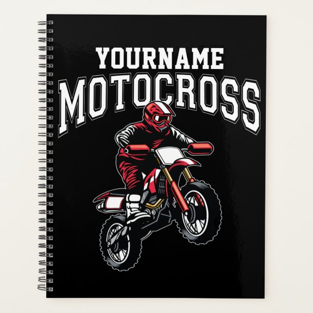Agenda Motocross Dirt Bike Racing Personalizado (Frente)