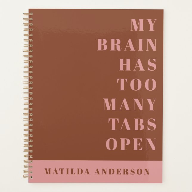 Agenda Motografia mínima verde e rosa moderna (Frente)