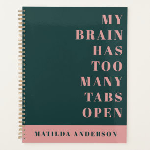 Agenda Motografia mínima verde e rosa moderna