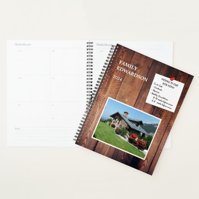 Agenda Mudando para nossa nova casa madeiras rústicas (Exibição)