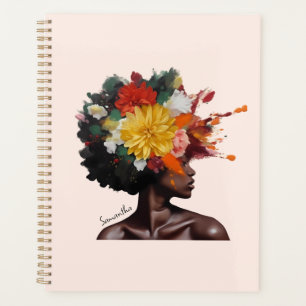 Agenda Mulher Afro-Americana com Cabelo Afro Floral (2)