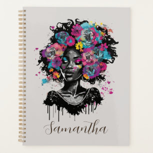 Agenda Mulher Afro Clorosa Floral