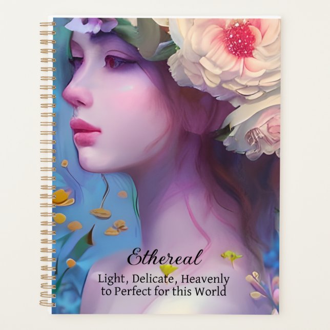 Agenda Mulher Angelic etérea com flores no cabelo (Frente)