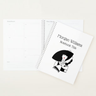 Agenda Mulher Art Déco de Grande Chapéu Luvas RL