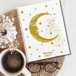 Agenda Mulher celestial,estrelas luas,boho,astronomia ele