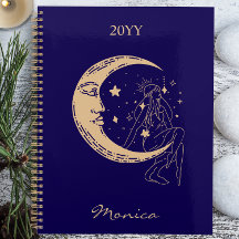 Mulher celestial lua & estrelas, boho, elegante ou
