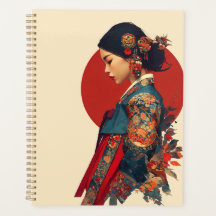 Mulher Coreana Elegante em Retrato de Hanbok em Te