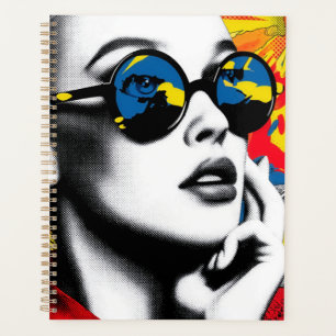 Agenda Mulher de arte pop com óculos de sol