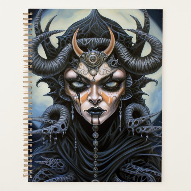 Agenda Mulher demônio: Rainha Dark Fantasy Art (Frente)