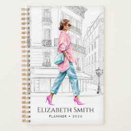 Agenda Mulher Fashionista Andando Planejadora
