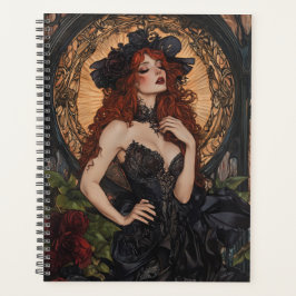 Agenda Mulher Gótica no Estilo Art Nouveau
