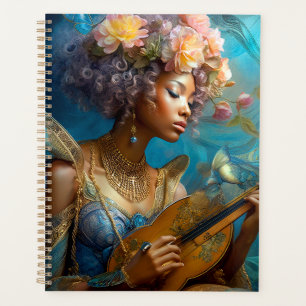 Agenda Mulher Jogando Lute African American Fantasy Art