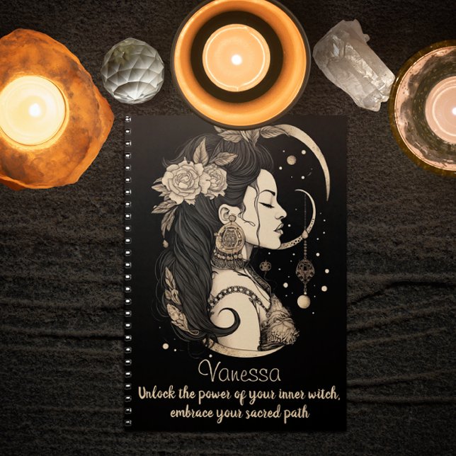 Agenda Mulher Mágica do Boho, Bruxa Gótica Interior, Negr ("Embrace the Witchy Vibes with this Boho-inspired Planner")