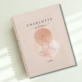 Agenda Mulher Meditando Arte Linha Minimalista