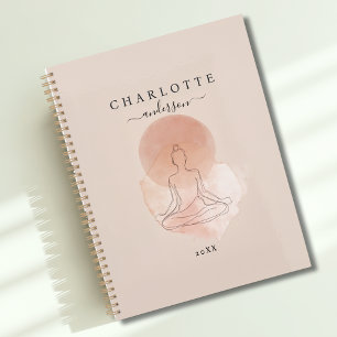 Agenda Mulher Meditando Arte Linha Minimalista