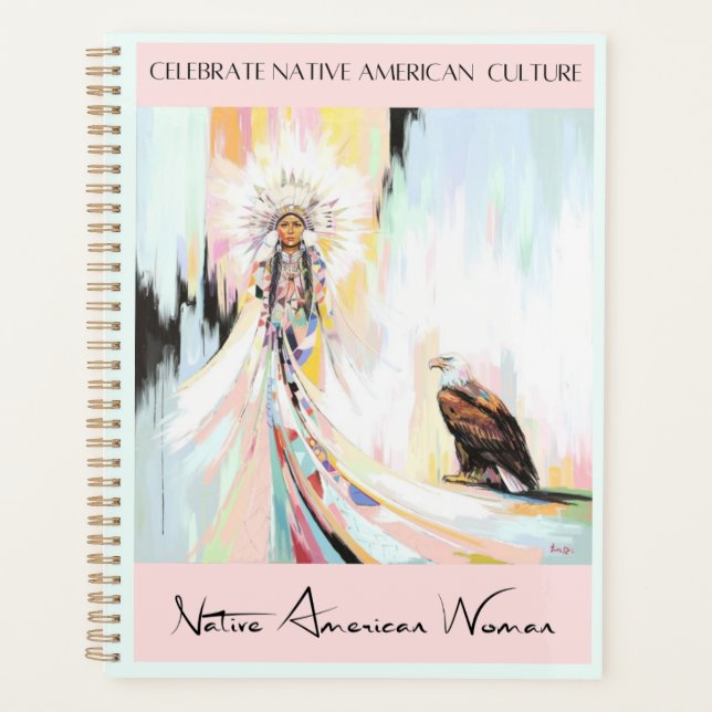 Agenda Mulher Nativa Americana E Águia (Frente)