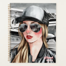 Mulher Piloto & Óculos de Sol Avião Cessna Natal
