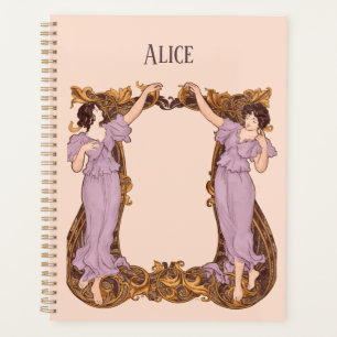 Agenda Mulheres Art Nouveau Quadro Floral Decorativo Vint