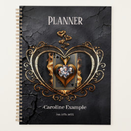 Agenda Mulheres com cartão cardíaco em chamas