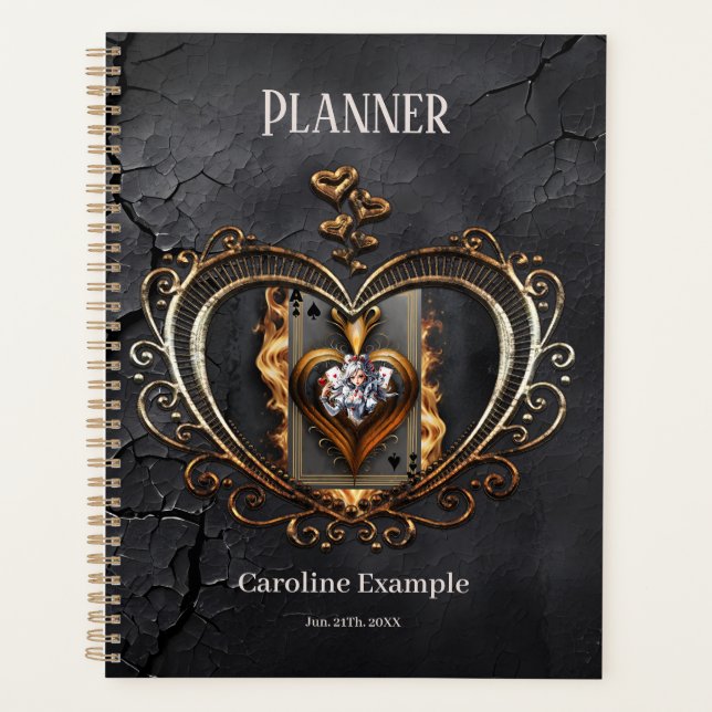 Agenda Mulheres com cartão cardíaco em chamas (Frente)