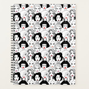 Agenda Mulheres com Padrão Lipstick