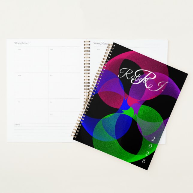 Agenda Multi Color Fusion Geometric Spiral Planner (Exibição)