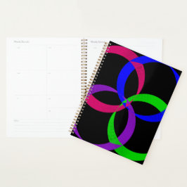 Agenda Multi Color Interchange Geometric Spiral Planner