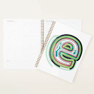 Agenda Multicolor - Letra E Abstrato Moderna Tipografia