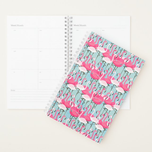 Agenda Multidão Cor-De-Rosa E Branca De Flamingos (Exibição)