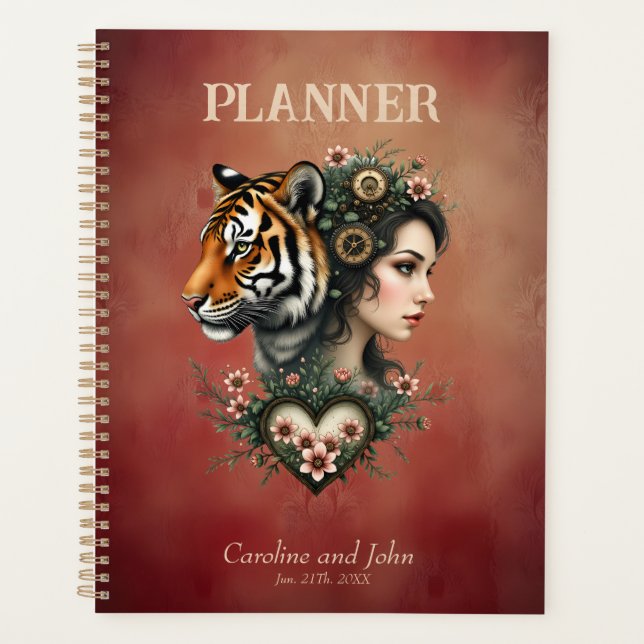 Agenda Mundo floral magnético steampunk (Frente)