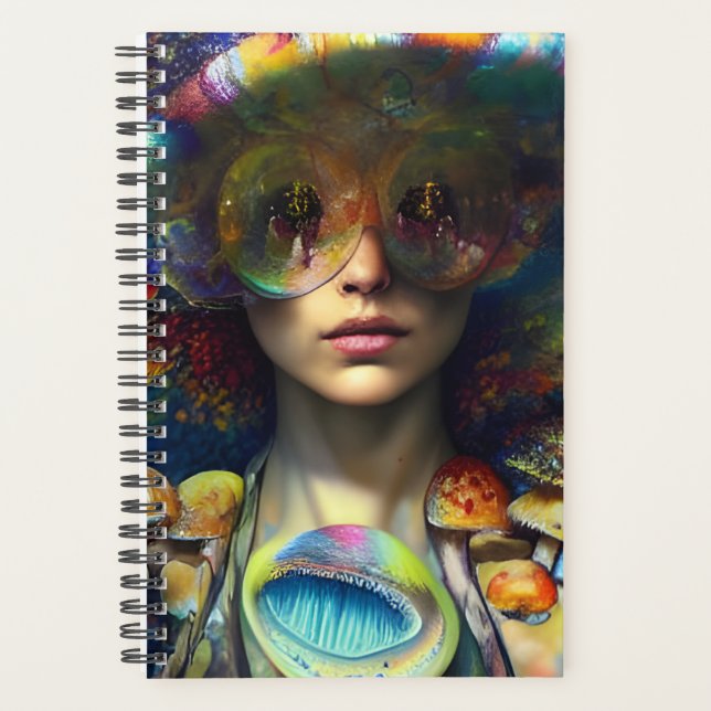 Agenda Mushroom Visions Trippy AI Generated Art (Frente)