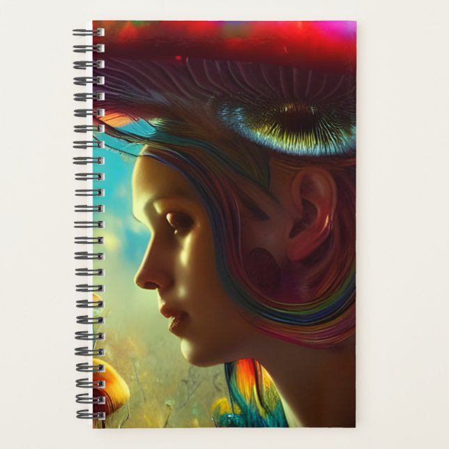 Agenda Mushroom Visions Trippy AI Generated Art Planner (Frente)