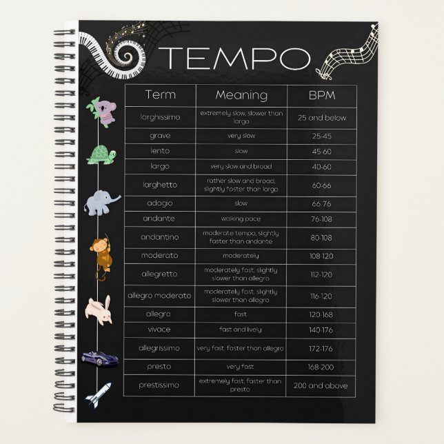Agenda Music Tempo Planner (Frente)