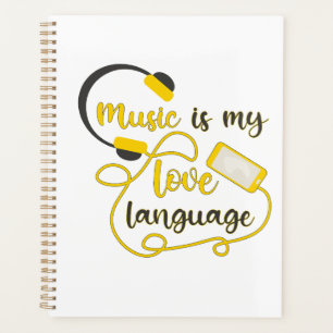 Agenda Música é minha língua amorosa, frase romântica