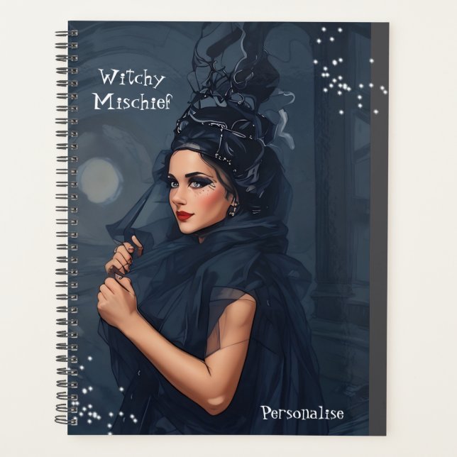 Agenda Mysterious Moon Witchy Mishead Cotação GrayJournal (Frente)