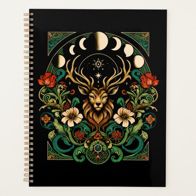 Agenda Mystic Pagan Stag and Moon Phase (Frente)