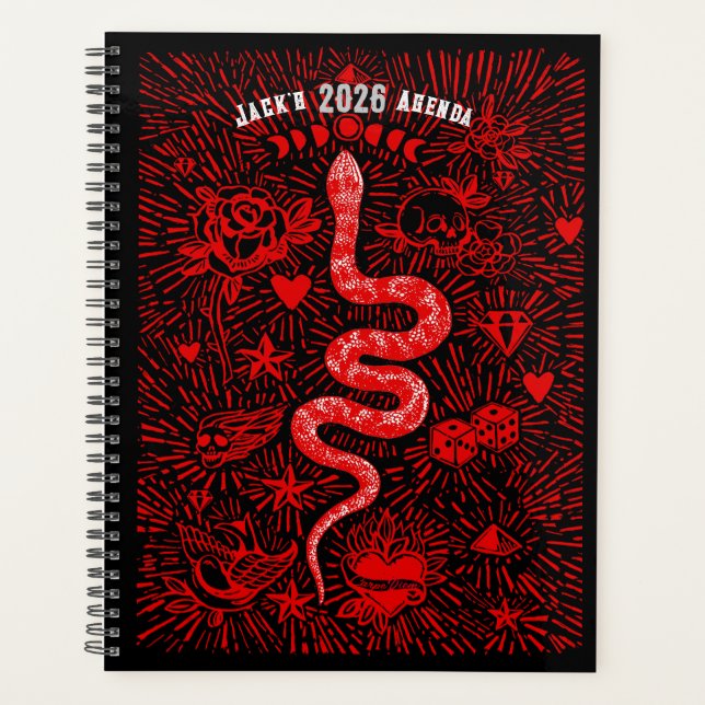 Agenda Mystical Snake Folk Art Day Planner 2026 (Frente)