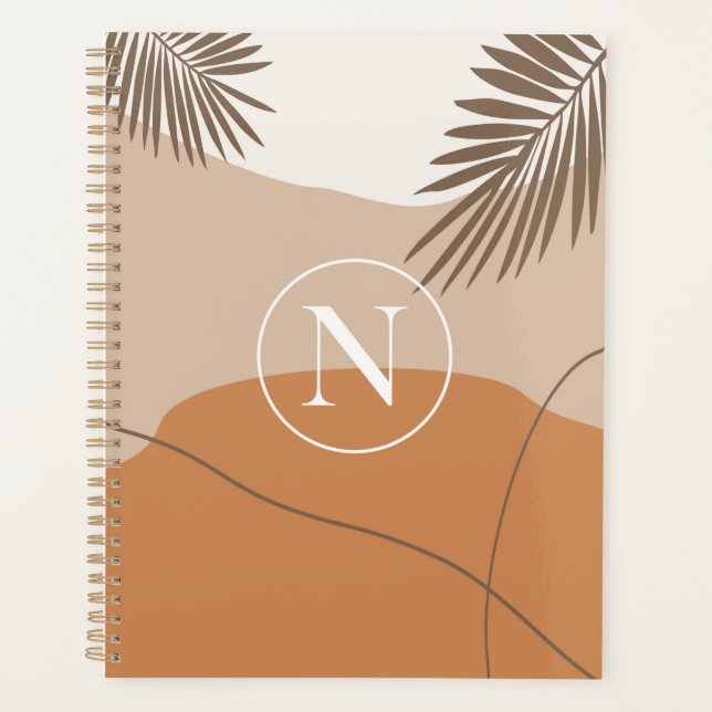 Agenda N - Monograma inicial - Letra N Design abstrato (Frente)